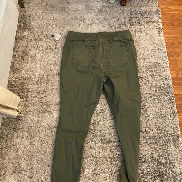 Free People CRVY Lace Up Olive Skinny Jeans - Picture 4 of 6